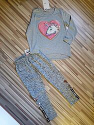 Лосины и туника для девочки с единорогом 