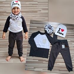 Штаны и реглан, шапочка и хомут, комплект спортивный