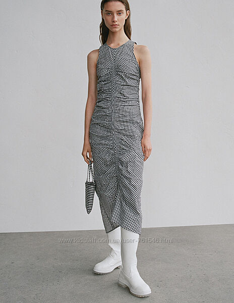 Zara сукня клітинка котон