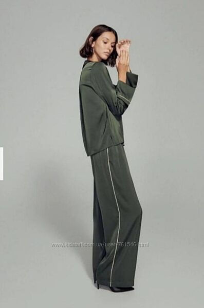 Брюки палаццо сатин на резинці reserved XL нові