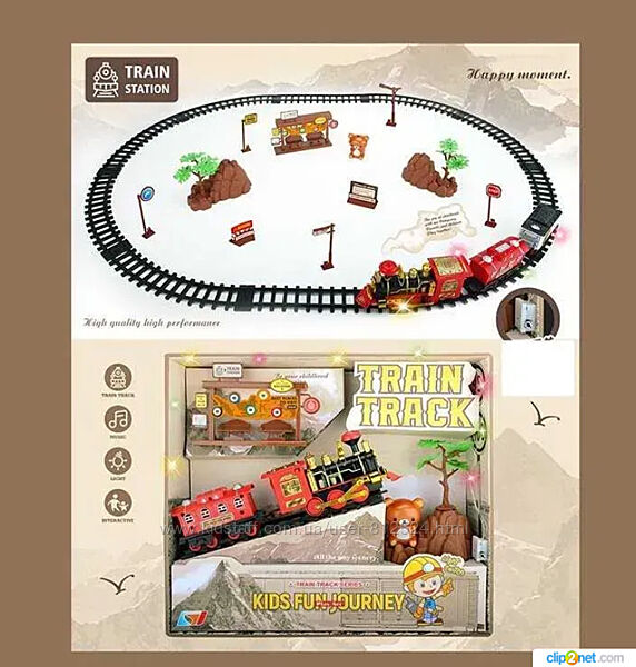 Залізниця 1698-2 30 звук, підсвічування, локомотив2 вагони, гірлянда