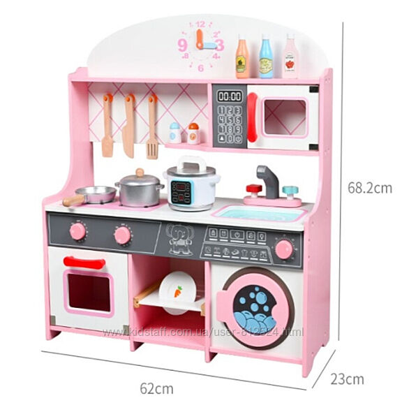 Кухня C 69829 2 деревяна, 62х23х68.2см, духова піч, мультиварка, мийка