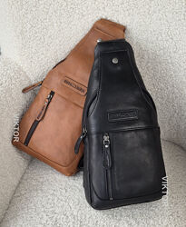 Кожаная мужская сумка слинг Hill Burry 6101. Германия. Шкіряна сумка