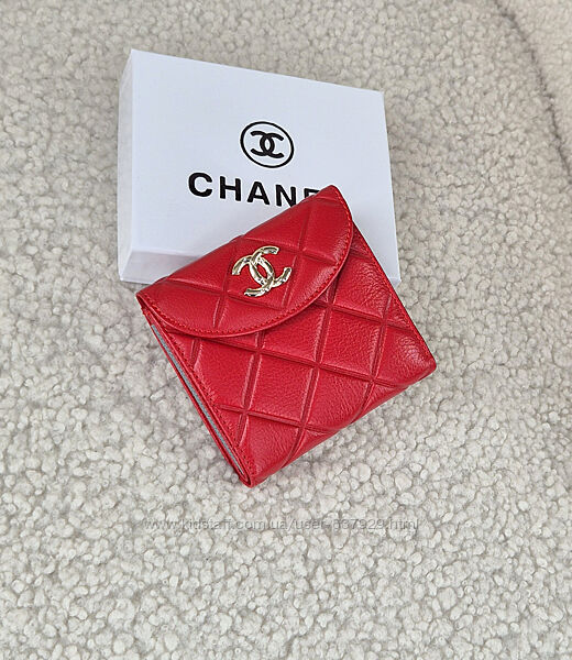 Кожаный женский маленький кошелек CHANEL. Шкіряний гаманець