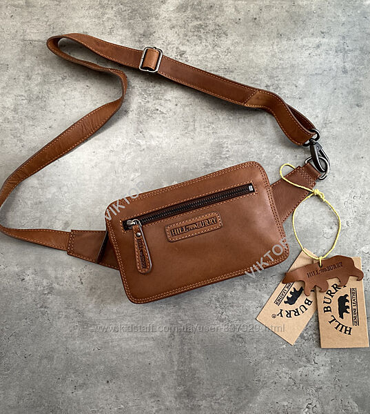 Кожаная сумка-бананка Hill Burry 15095. Германия. Шкіряна сумка