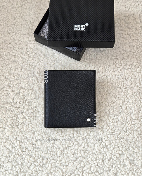 Кожаное мужское портмоне Mont Blanc 2806 для денег автодокументов. Шкіряний