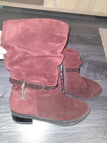Сапожки замшеві