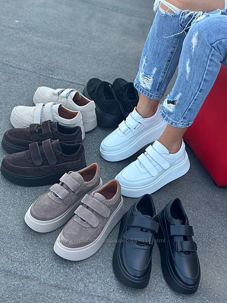 Жіночі кеди на липучках на платформі 36-41