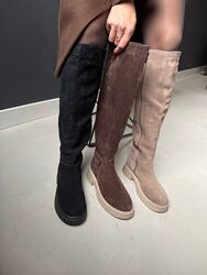 Чоботи високі замшеві жіночі 36-42