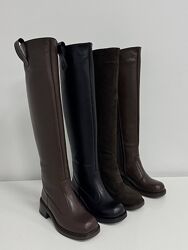 Ботфорти зимові шкіряні замшеві високі зимові чоботи з анатомічним носком