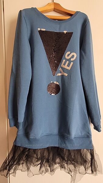 Трикотажна сукня з фатином, р. 140