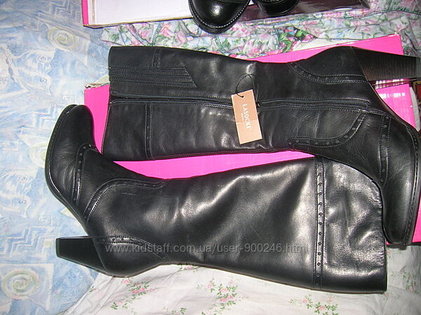 Сапоги жен. р.39 ст.25 натуральная кожа на утеплителе черные новые с биркой