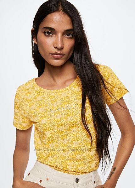 Футболка з вишитим логотипом Mango розмір M