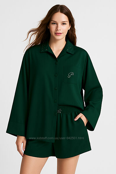 Піжама сатинова сорочка і шорти Pink Victorias Secret, оригінал