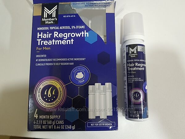 Members mark minoxidil 5 foam піна  стимуляція росту волосся та бороди