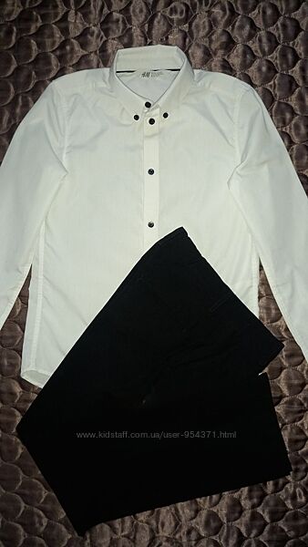 Ошатна біла сорочка F&F та штани на 10-11, 12 років р.146-152 Стан відмін.