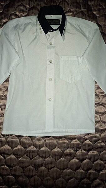 Hарядная белая рубашка на 6 лет р.116