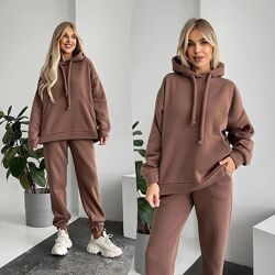 Жіночий теплий спортивний костюм на флісі різні кольори 42-56 розміри