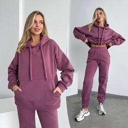 Жіночий утеплений флісом спортивний костюм різні кольори 42-56 розміри