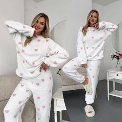 Жіночий теплий домашній костюм - піжама мяка та приємна на дотик 42-52 р