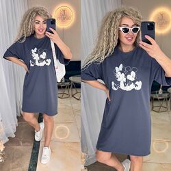 Туніка вільного крою у стилі oversize, двонитка
