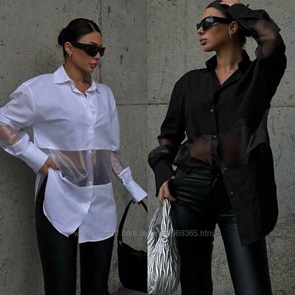 Вишукана сорочка з прозорою вставкою