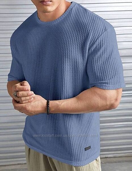 Чоловічі футболки, фактурний трикотаж-вафелька