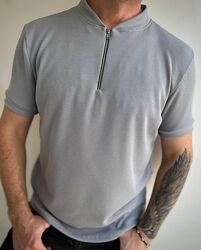 Чоловічі футболки-поло, фактурний трикотаж-вафелька