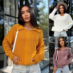 Жіноча кофтинка з відкладеним коміром. Розмір універсальний 42-56