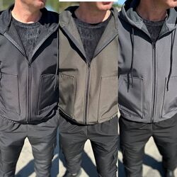 Крутезна чоловіча куртка із softshell. Розміри вiд 46 до 56
