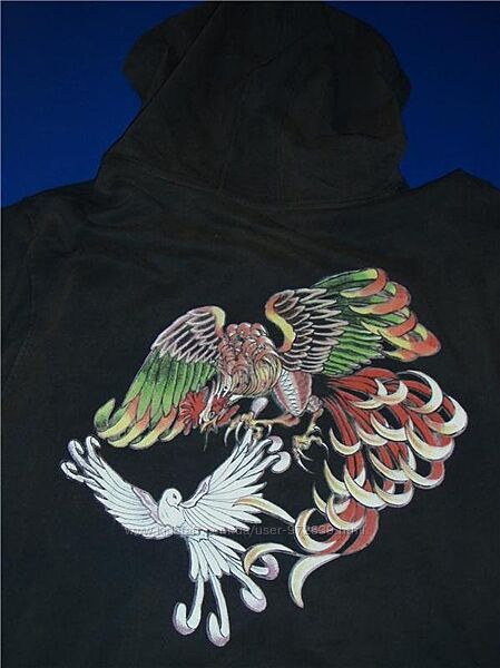 Худи на молнии GRAIL с принтом в стиле Ed Hardy р 54, на высокого