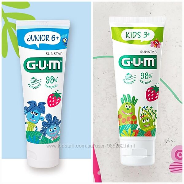 Зубна паста-гель для дітей з 3 та Junior з 6 років G. U. M. Junior Kids 