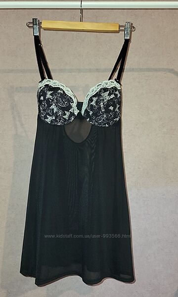 Пеньюар чорний з паралоновими чашками