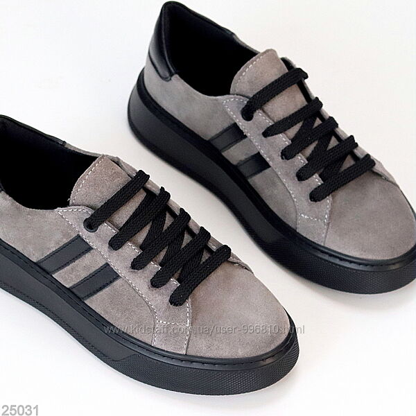 Сірі прошиті кеди натуральна замша класичний спортивний дизайн, 4 кольори