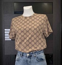 Жіноча футболка капучіно вільного покрою Five Stars s, m, l, xl