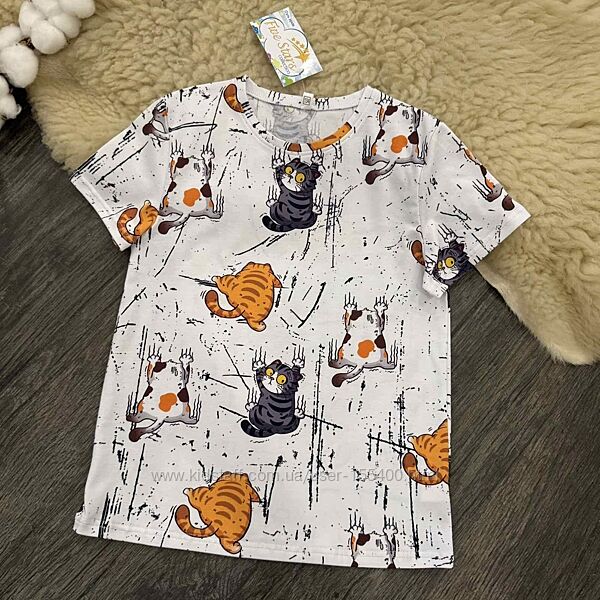 Дитяча футболка чорно-оранжеві кошенята Five Stars 98р-140р