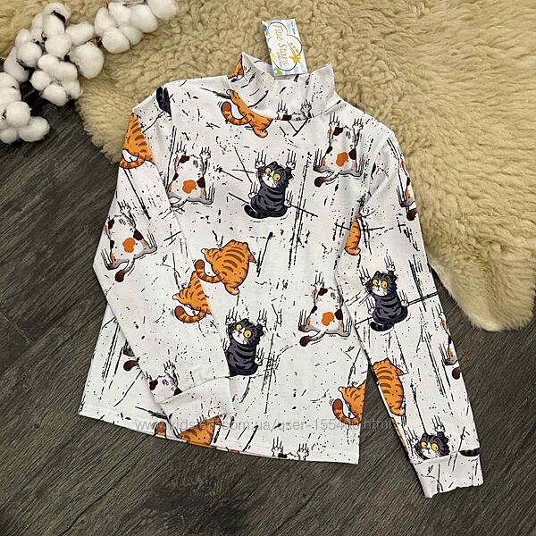 Дитяча водолазка гольф чорно-оранжеві кошенята Five Stars 98р-140р