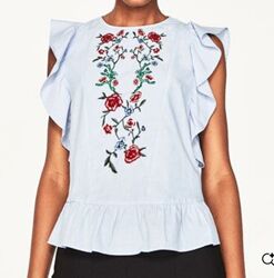 блузка блуза с вышивкой Zara 