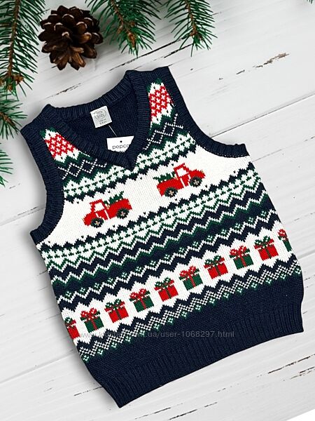 Новорічний, різдвляний зимовий жилет, подарунковий, для фотосесії, Pepco