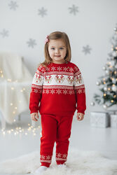 Теплий вязаний коттоновий костюм для дівчинки светрштани pepco 9-12 міс.