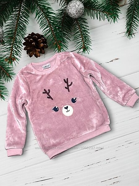 Плюшева, флісова тепленька кофта реглан на дівчинку 2-3 роки, Pepco.