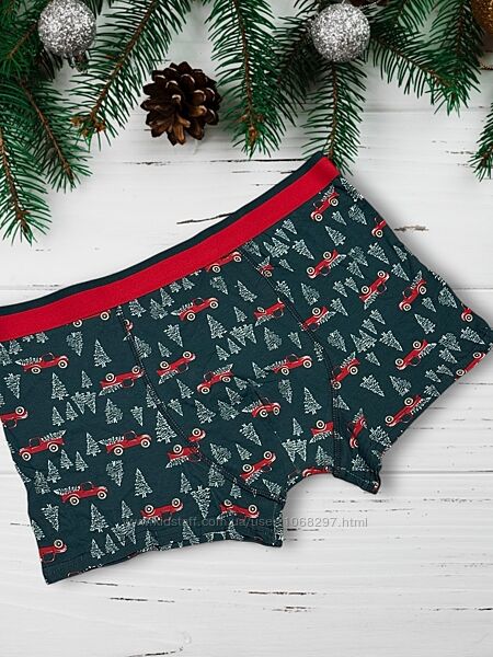 Чоловічі новорічні, різдвяні труси боксери Pepco.