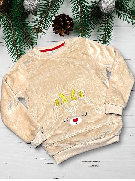 Плюшева, флісова тепленька кофта реглан Pepco, 6-7 р.