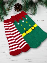 Набір 2 пари різдвяні махрові шкарпетки травка, фліс. Pepco .2-3 роки