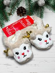 Дітячи  пухнасті теплі капці чешки кенгурумі олені Pepco 27-30