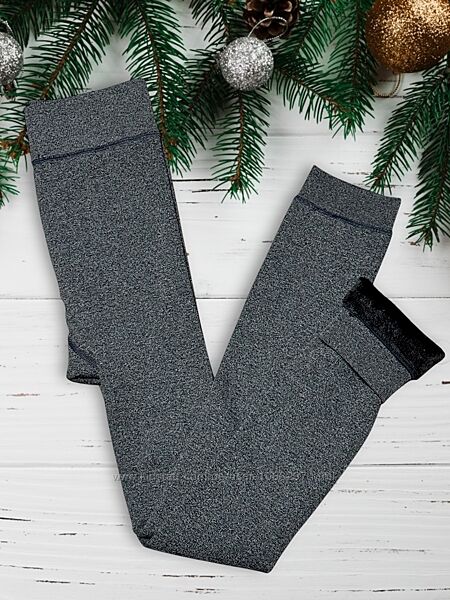 Лосини на хутрі, теплі зимові плюшеві легенси сірий меланж, Primark, M