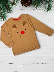 Теплий реглан, світшот з оленем, на байці, новорічний, Pepco , 2-3 роки.