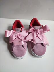 кожаные кроссовки мокасины с лентами Puma suede пайетки / 29р