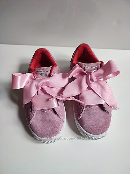 кожаные кроссовки мокасины с лентами Puma suede пайетки / 29р