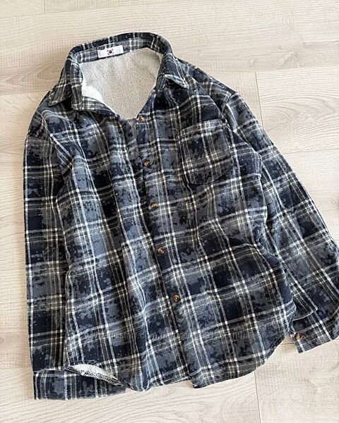 Сорочка в клітинку на хутрі